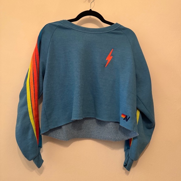 Aviator Nation Bolt Embroidery Classic Cropped Sweatshirt - Picture 6 of 8